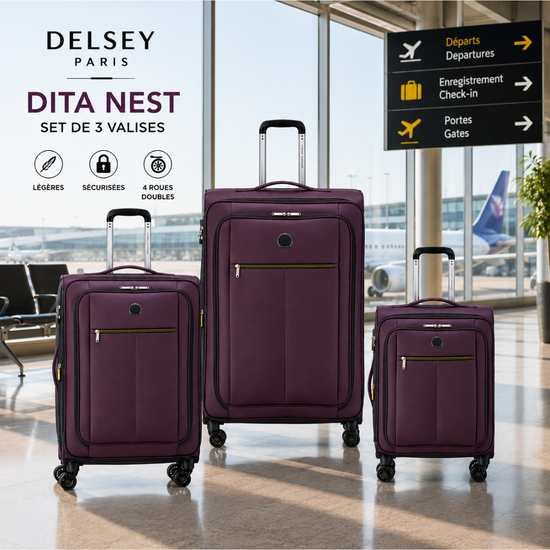 Intérieur de la valise DITA  avec séparateurs et sangles